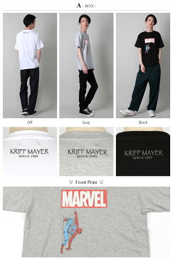 【スーパーSALE⇒50%OFF】半袖Tシャツ メンズ スパイダーマン MARVEL クルーネック 丸胴 綿 コットン プリント マーベル Spider Man DCコミックス KRIFF MAYER クリフメイヤー 1919918 1919919 8943