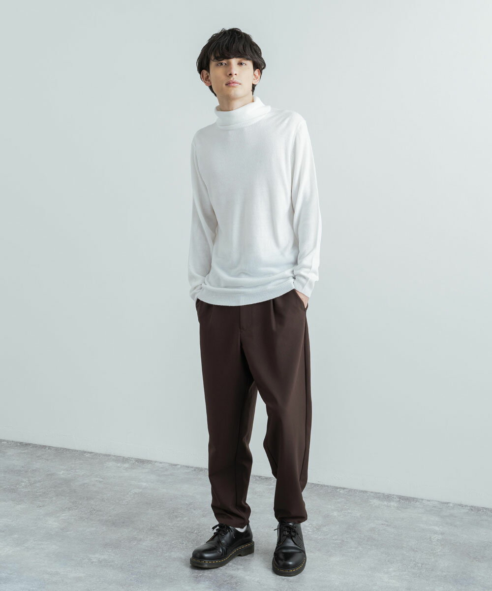 ニットソー メンズ レディース タートルネック ハイネック カシミヤ風 カシミア風 カシミヤタッチ とろみ 12ゲージ ハイゲージ 無地 カジュアル きれいめ 重ね着 薄手 柔らかい インナー リラックス ルーム 春秋冬 11281