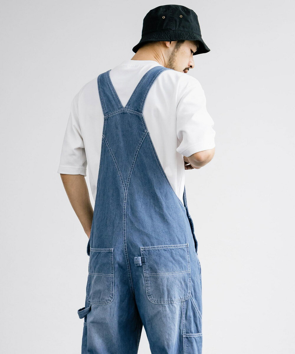 オーバーオール サロペット オールインワン メンズ レディース デニム アウトドア ワーク フィッシング 無地 コットン レジャー オールシーズン 13543