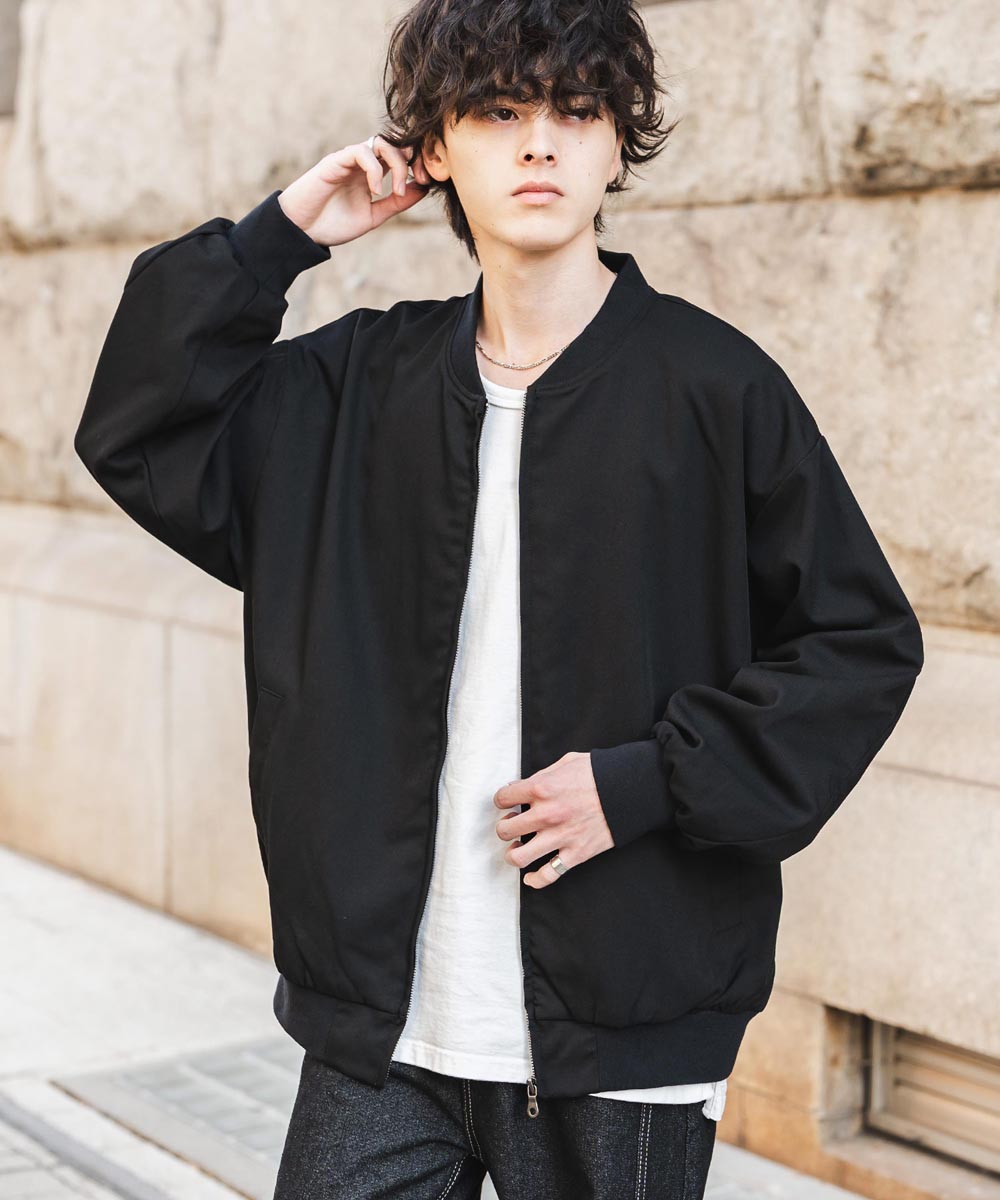 MA-1 ブルゾン ショート メンズ レディース フライトジャケット ライトアウター バルーンシルエット ジップアップ オーバーサイズ ビッグシルエット ルーズ ドレープ ストレッチ ミリタリー シンプル 無地 カジュアル ゴルフ きれいめ ストリート 春 14119