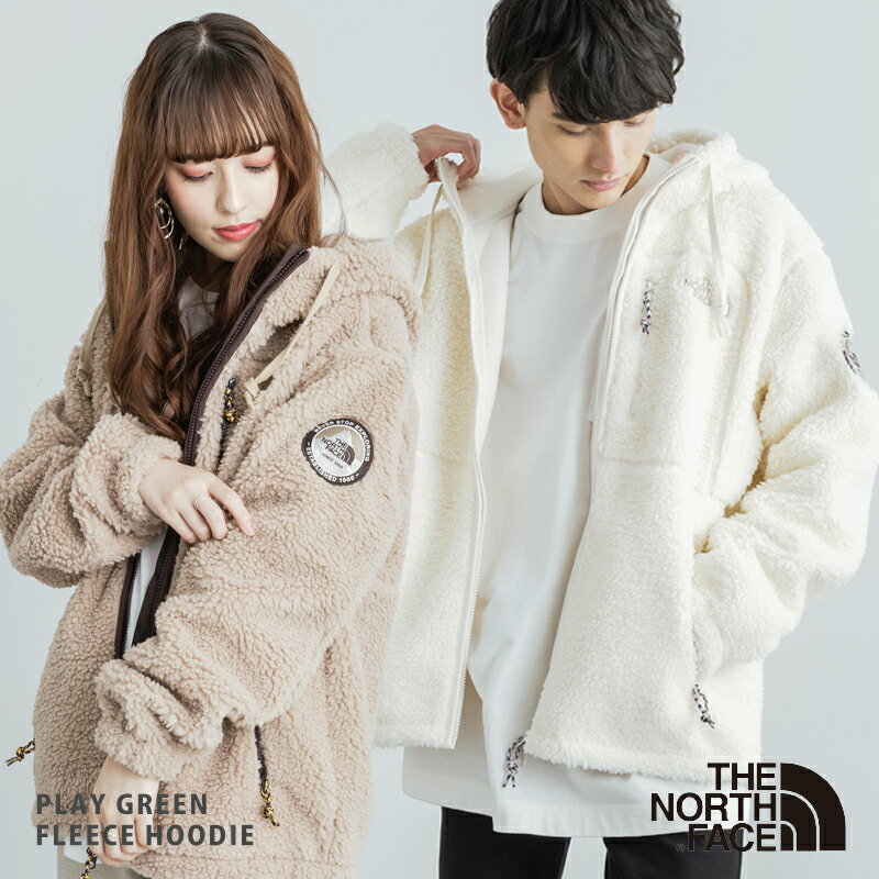 THE NORTH FACE ノースフェイス 韓国 PLAY GREEN FLEECE HOODIE ボアフリースジャケット メンズ レディース パーカー ブルゾン フーディ― フードジャケット アウトドア 防風 防寒 カジュアル ビッグシルエット ギフト ペア お揃い REGEN JEJU リサイクル サステナブル 11350