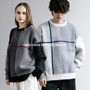 ニット セーター メンズ レディース 新色追加 クロスチェック 総柄 オーバーサイズ ビッグシルエット ルーズ リラックス ゆったり クルーネック シンプル キ...