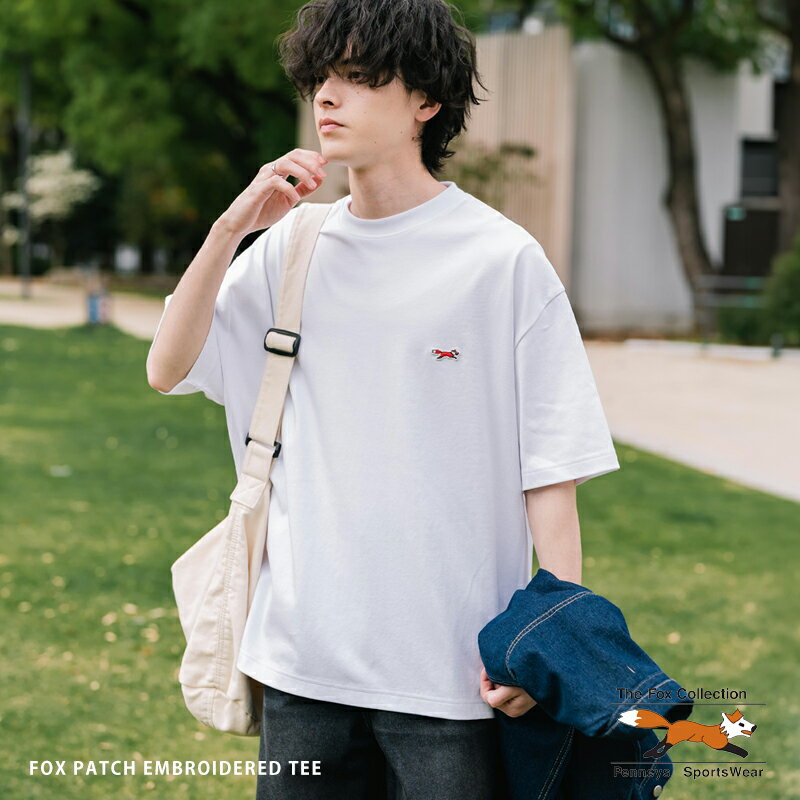 Rakuten - 【SALE⇒32%OFF】PENNEYS ぺニーズ Tシャツ 半袖 メンズ レディース カットソー 白T オーバーサイズ ビッグシルエット リラックス ゆったり ルーズ 無地 ロゴ刺繍 ワッペン ワンポイント FOX コラボ おしゃれ 別注 限定 ストリート カジュアル シンプル ユニセックス 15618