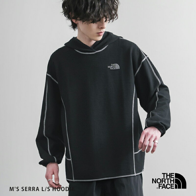 Rakuten - THE NORTH FACE ザ・ノースフェイス パーカー プルオーバー メンズ レディース 韓国 長袖 フーディー カットソー M'S SERRA L/S HOODIE ワッフル ロゴ 刺繍 ワンポイント ステッチ 配色 オーバーサイズ ルーズフィット リラックス ゆったり カジュアル 15890