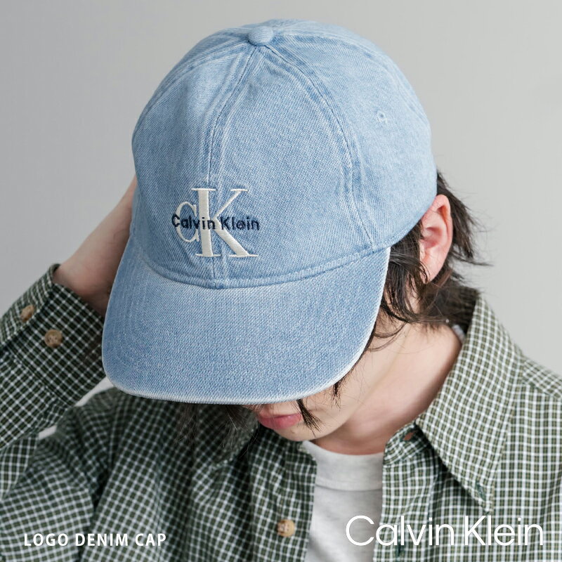 Cap - Calvin Klein カルバンクライン LOGO DENIM CAP ベースボールキャップ ローキャップ メンズ レディース デニム 6パネル 帽子 日よけ 無地 ワンポイント ロゴ 刺繍 綿 ツイル シンプル アジャスター カジュアル ストリート スポーツ アウトドア キャンプ フェス 15932