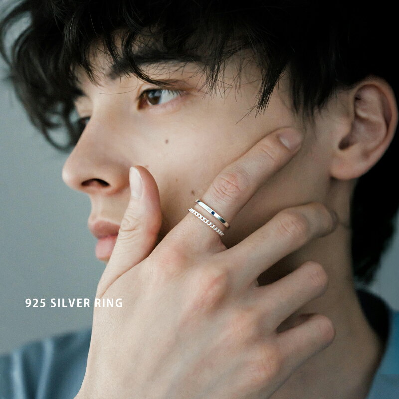Men'S Accessories - リング シルバー 指輪 メンズ レディース 925 ペアアクセサリー フリー サイズ調整可能 オープンリング 10号 11号 12号 13号 15号 シンプル カジュアル 韓国 記念日 プレゼント ギフト ペア ユニセックス15998