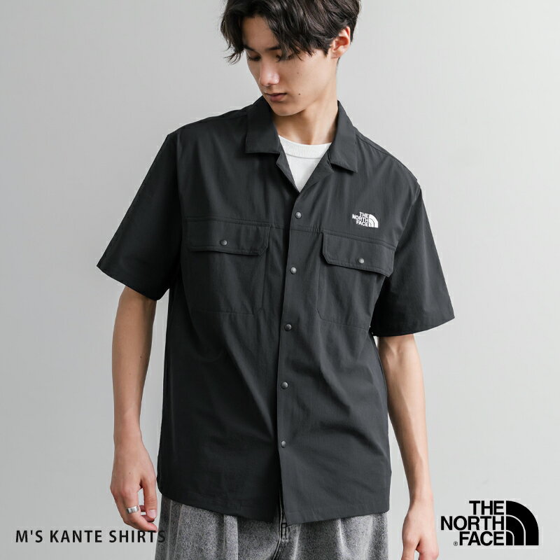 Rakuten - THE NORTH FACE ザ・ノースフェイス M'S KANTE SHIRTS オープンカラーシャツ 半袖 無地 メンズ レディース 開襟 オーバーサイズ レギュラーフィット リラックス ルーズ 羽織り ワインポイント ロゴ 刺繍 胸ポケット ストレッチ メッシュ カジュアル ストリート 春 夏 16020