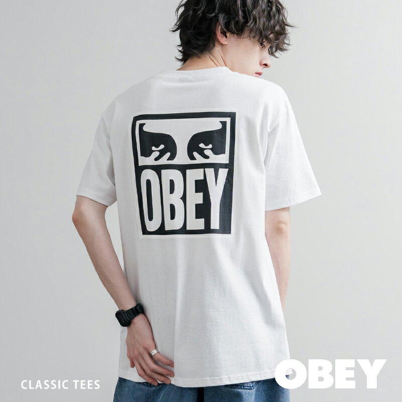 Rakuten - OBEY オベイ バックプリントT 半袖 メンズ レディース Tシャツ カットソー 白T グラフィック ロゴ リラックス ルーズ ゆったり クルーネック 通気性 カジュアル ストリート スケート アメカジ 海外ブランド ルームウェア 16113