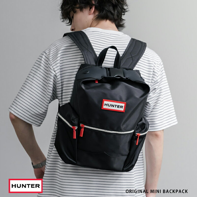 Rakuten - HUNTER ハンター メンズ レディース バックパック ミニリュック デイパック デイバッグ 鞄 ナイロン トップクリップ バックル A4 13L ロゴ ワンポイント シンプル ストリート カジュアル アウトドア スポーティー プレゼント ギフト 旅行 通学 通勤 16135