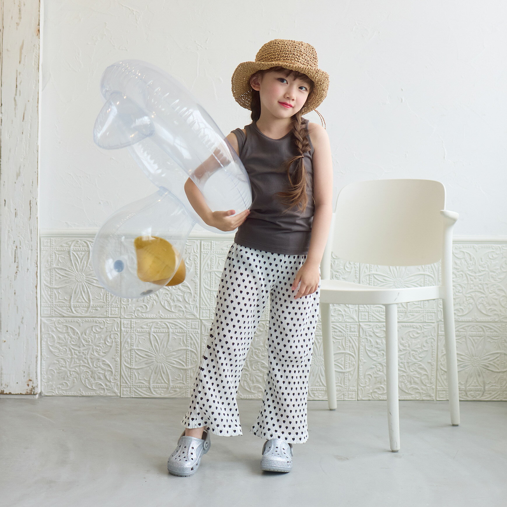 【期間限定20%OFF】プリーツフレアパンツ キッズ 男の子 女の子 ボーイズ ガールズ SS 春物 夏物 春夏物のサムネイル