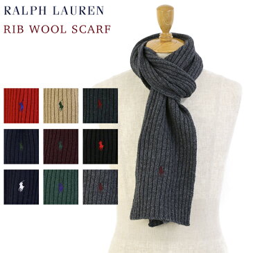 POLO by Ralph Lauren Rib Wool Scarf ラルフローレン リブ ウール スカーフ マフラー ポニー刺繍 ワンポイント