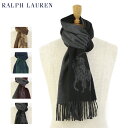 ラルフローレン POLO Ralph Lauren Double-Faced BIG PONY Scarf Black ラルフローレン ビッグポニー柄 リバーシブル スカーフ マフラー