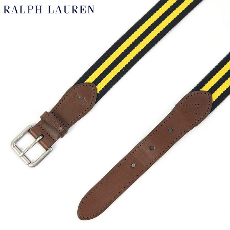 ラルフローレン ベルト（メンズ） Ralph Lauren Striped Webbed Belt US ポロ ラルフローレン コットン レザーベルト