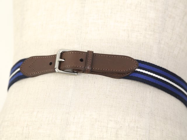 Ralph Lauren Striped Webbed Belt US ポロ ラルフローレン コットン レザーベルト