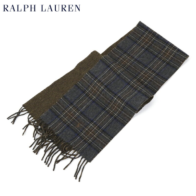 ラルフローレン マフラー（メンズ） POLO by Ralph Lauren Double-Faced Scarf (012TRT GREY/BROWN) ラルフローレン ダブルフェイスのウール混紡 スカーフ マフラー