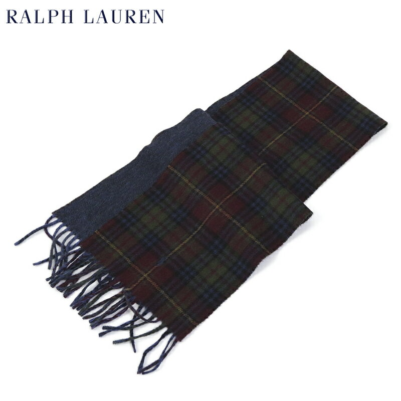 ラルフローレン マフラー（メンズ） POLO by Ralph Lauren Double-Faced Scarf (600WINETRT/HRGB) ラルフローレン ダブルフェイスのウール混紡 スカーフ マフラー