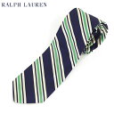 ラルフローレン ネクタイ POLO by Ralph Lauren Silk Necktie (NAVY/GREEN) US ポロ ラルフローレン シルク ネクタイ ストライプ