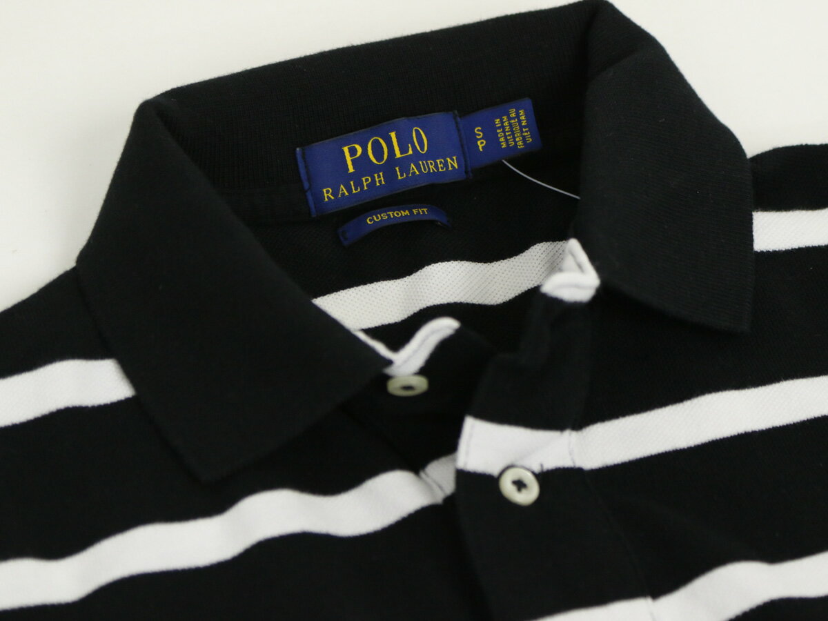 ポロ ラルフローレン メンズ カスタムフィット 半袖 ボーダー ポロシャツ ポニー刺繍 POLO Ralph Lauren Men's 