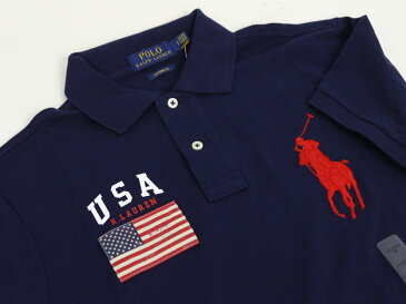 ポロ ラルフローレン メンズ カスタムフィット アメリカ国旗 ビッグポニー刺繍 ポロシャツ POLO Ralph Lauren Men's 