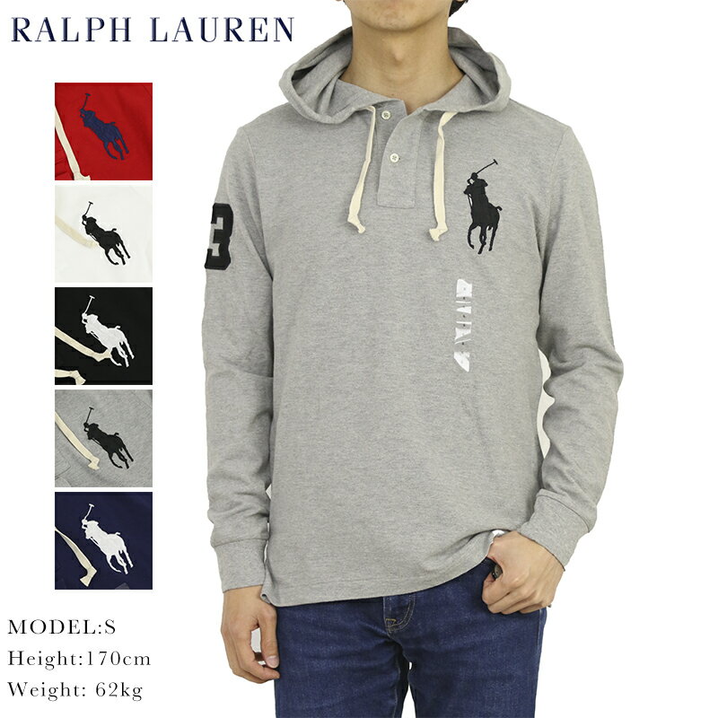 ポロ ラルフローレン メンズ コットン 鹿の子 フード付き 長袖ポロシャツ ビッグポニー刺繍 POLO Ralph Lauren Men's Hooded Cotton Mesh l/s Polo Shirt US