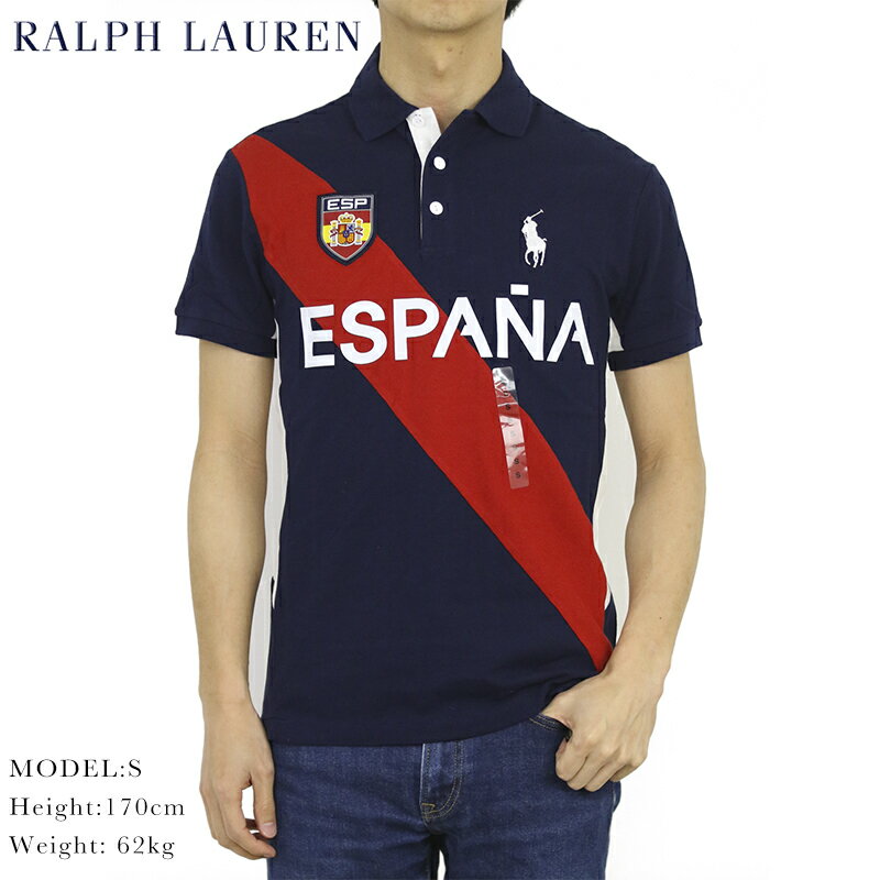 ポロ ラルフローレン カスタム スリム フィット ポニー 刺繍 半袖 カノコ ポロシャツ 国旗 POLO Ralph Lauren Men's "CUSTOM SLIM FIT" Country Mesh Polo 売れ筋 (ups)