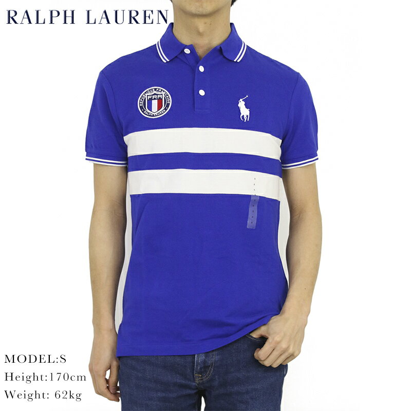 ポロ ラルフローレン カスタム スリム フィット ポニー 刺繍 半袖 カノコ ポロシャツ 国旗 POLO Ralph Lauren Men's "CUSTOM SLIM FIT" Country Mesh Polo 売れ筋 (ups)