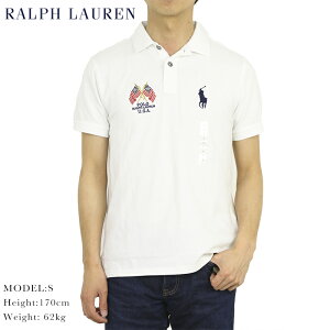 ポロ ラルフローレン ビンテージ加工 鹿の子 ポロシャツ アメリカ国旗 POLO Ralph Lauren Men’s "USA FLAG" CUSTOM SLIM FIT Polo Shirt US (UPS)