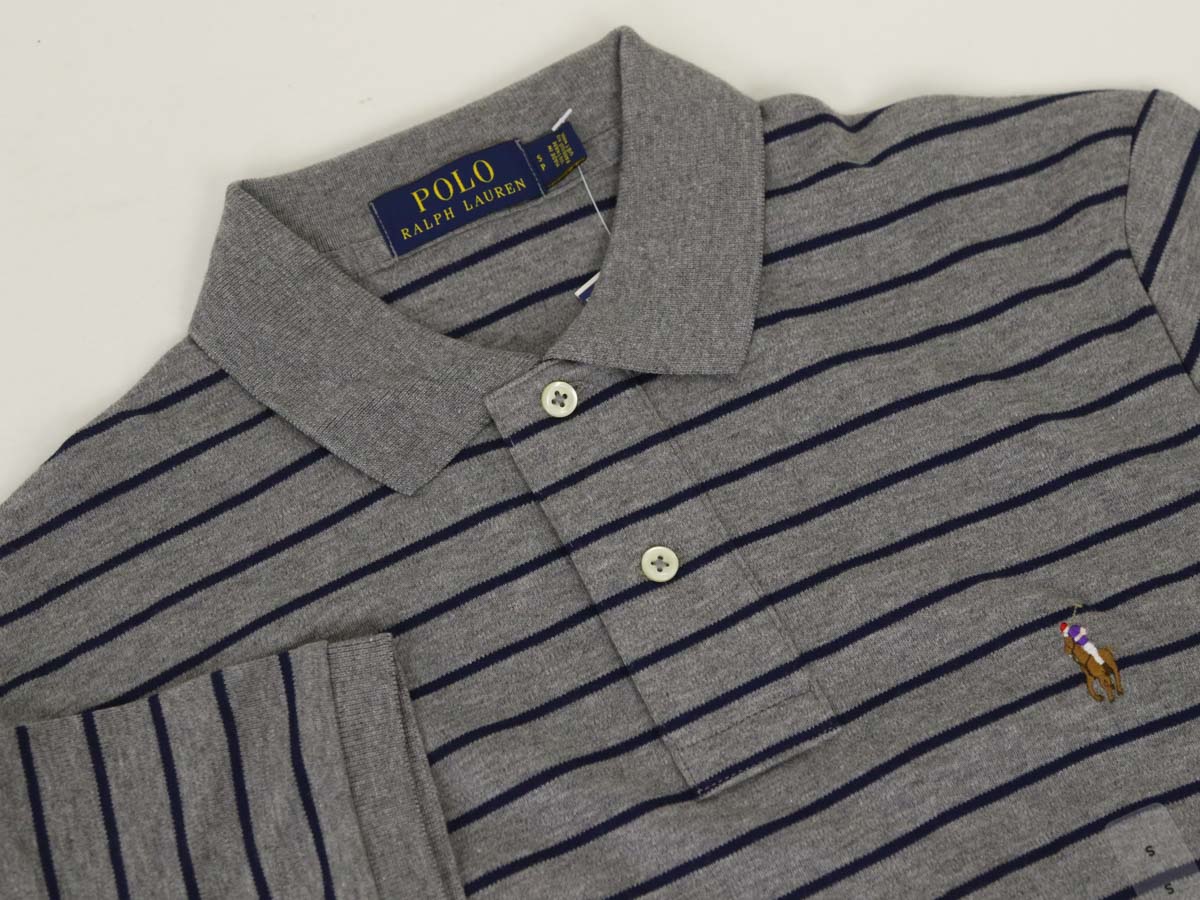 ポロ ラルフローレン ソフトタッチジャージー ボーダー柄 ポロシャツ ワンポイント Ralph Lauren Men's Cotton Jersey Border Polo Shirt US