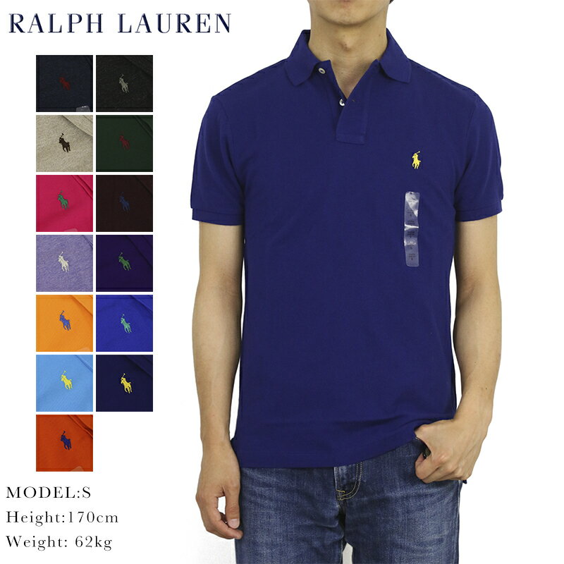 楽天donuts （ドーナッツ）ポロ ラルフローレン カスタム スリム フィット 半袖 カノコ ポロシャツ 無地 ワンポイント POLO Ralph Lauren Men's 