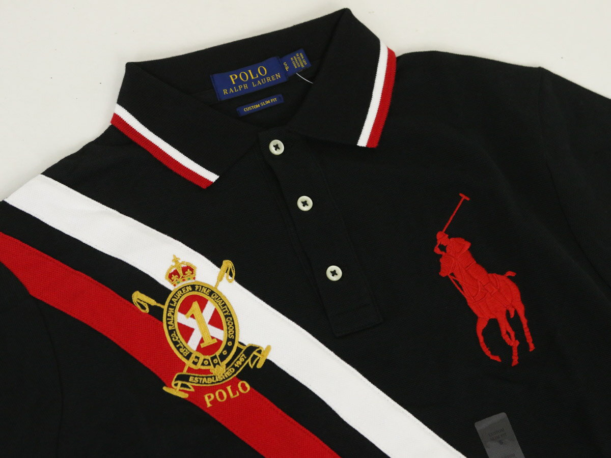 ポロ ラルフローレン カスタムスリムフィット 鹿の子 ポロシャツ エンブレム ビッグポニー刺繍 POLO Ralph Lauren Men's CUSTOM SLIM FIT USA Polo Shirt US