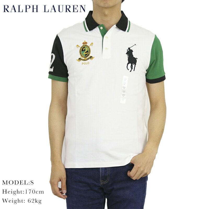 ポロ ラルフローレン カスタムスリムフィット 鹿の子 ポロシャツ エンブレム ビッグポニー刺繍 POLO Ralph Lauren Men's CUSTOM SLIM FIT USA Polo Shirt US