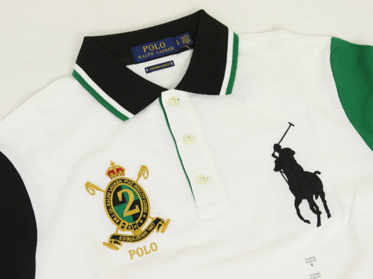 ポロ ラルフローレン カスタムスリムフィット 鹿の子 ポロシャツ エンブレム ビッグポニー刺繍 POLO Ralph Lauren Men's CUSTOM SLIM FIT USA Polo Shirt US