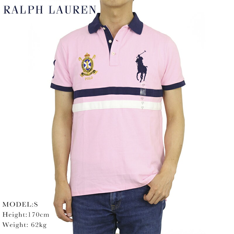 ポロ ラルフローレン カスタムスリムフィット 鹿の子 ポロシャツ エンブレム ビッグポニー刺繍 POLO Ralph Lauren Men's CUSTOM SLIM FIT USA Polo Shirt US