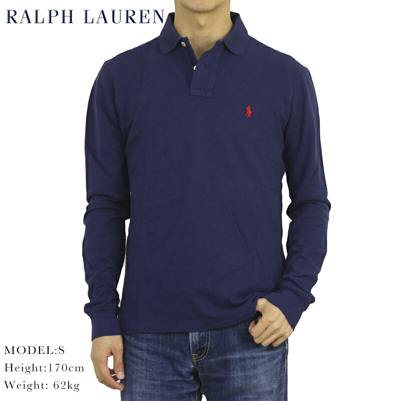 ポロ ラルフローレン コットン 鹿の子 カスタムフィット 長袖ポロシャツ ワンポイント POLO Ralph Lauren Men’s Cotton Mesh l/s Polo Shirt US