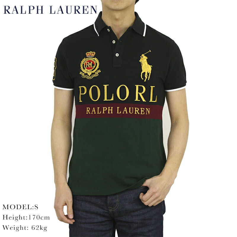 ポロ ラルフローレン カスタム スリム フィット ビッグポニー 刺繍 半袖 カノコ ポロシャツ POLO Ralph Lauren Men's 