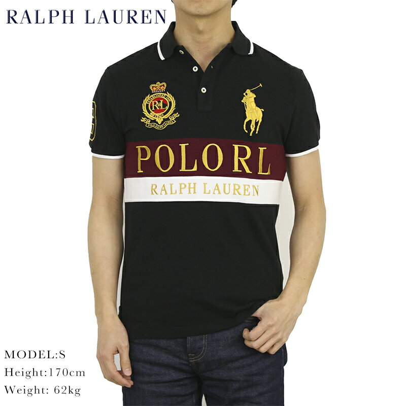 ポロ ラルフローレン カスタム スリム フィット ビッグポニー 刺繍 半袖 カノコ ポロシャツ POLO Ralph Lauren Men's 