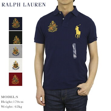 ポロ ラルフローレン カスタム スリム フィット ビッグポニー 刺繍 半袖 カノコ ポロシャツ 無地 POLO Ralph Lauren Men's 