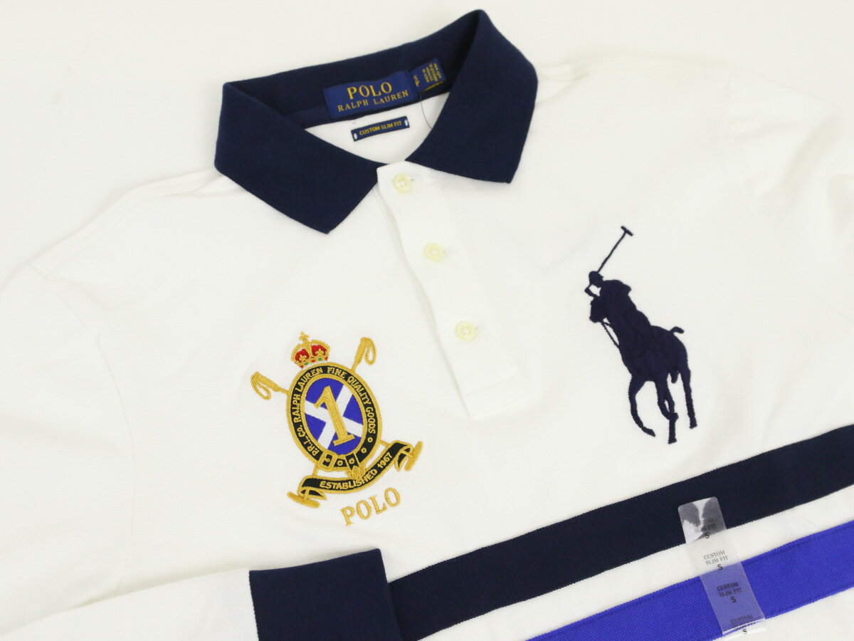 ポロ ラルフローレン カスタムスリムフィット 鹿の子 ビッグポニー 長袖ポロシャツ POLO Ralph Lauren Men's Cotton CUSTOM SLIM FIT Mesh l/s Polo Shirt US