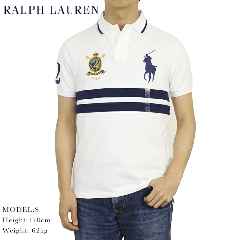 ラルフローレン ポロ ラルフローレン カスタムスリムフィット 鹿の子 2つボタン ポロシャツ エンブレム ビッグポニー刺繍 POLO Ralph Lauren Men's CUSTOM SLIM FIT USA Polo Shirt US