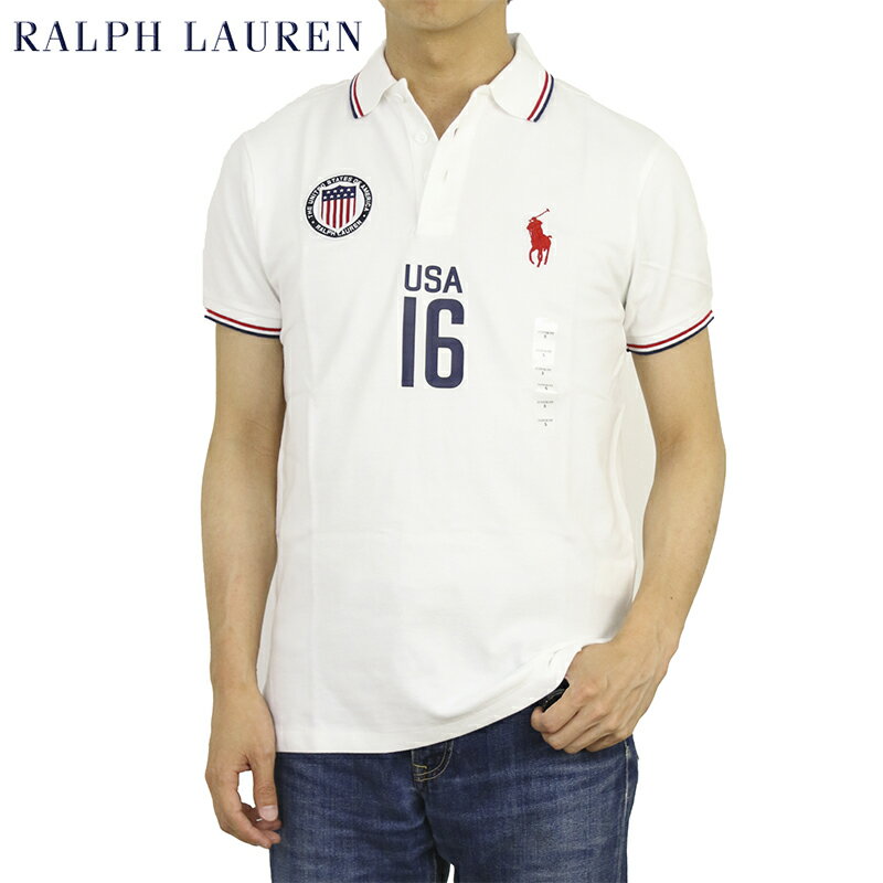 ポロ ラルフローレン カスタムフィット ポニー 刺繍 半袖 カノコ ポロシャツ USA国旗 POLO Ralph Lauren Men's "CUSTOM FIT" Country Mesh Polo 売れ筋 (ups)