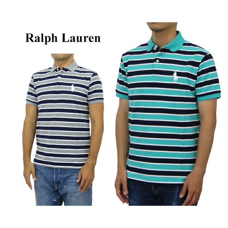 ポロ ラルフローレン メンズ カスタムフィット ビッグポニー 半袖 ボーダー ポロシャツ POLO Ralph Lauren Men's Custom Fit Big Pony Border Polo Shirts US