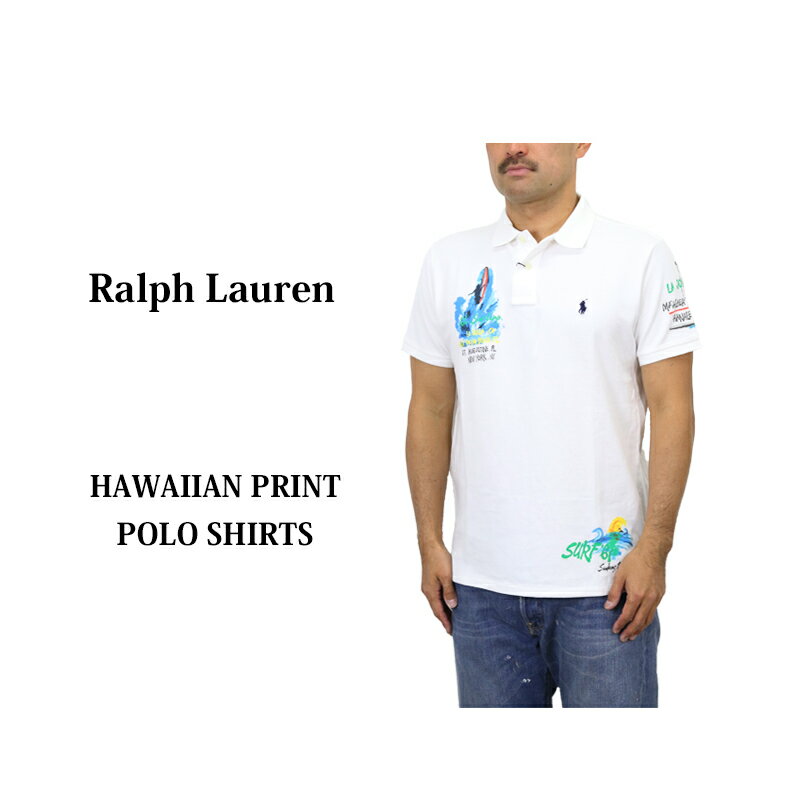 ポロ ラルフローレン メンズ カスタムスリムフィット 半袖 サーフプリント ポロシャツ POLO Ralph Lauren Men's 