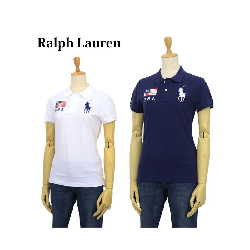 ポロ ラルフローレン レディース スキニーフィット ビッグポニー刺繍 鹿の子 ポロシャツ フラッグ POLO Ralph Lauren Women's 