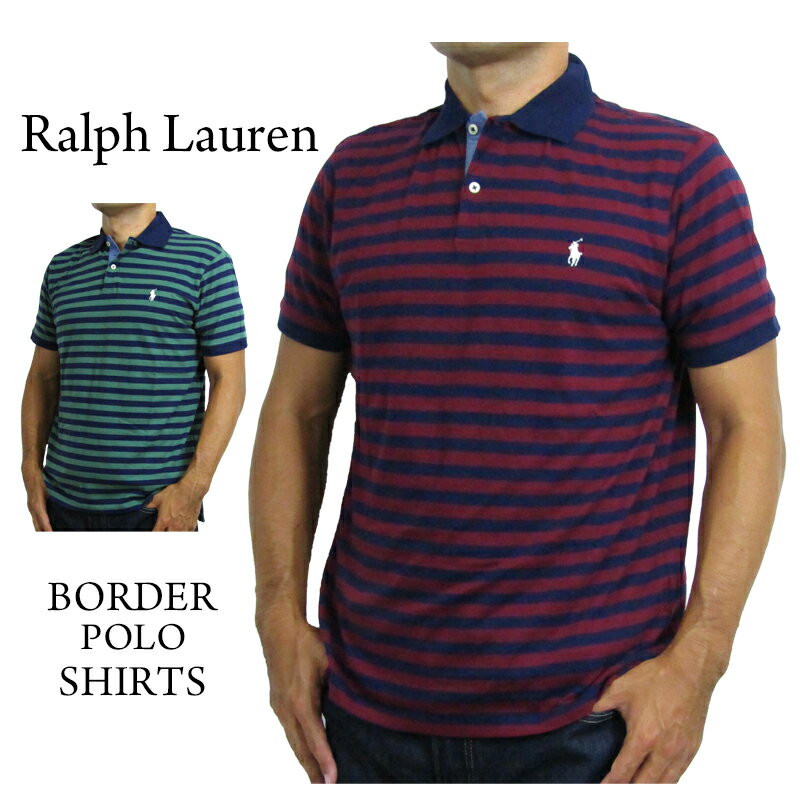 ラルフローレン ポロ ラルフローレン カスタムスリムフィット コットン ボーダー ポロシャツ POLO Ralph Lauren Men's CUSTOM SLIM FIT Border Polo Shirt US