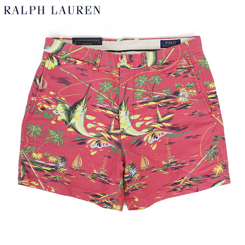 ポロ ラルフローレン 6インチ クラシックフィット アロハプリント 綿麻 ショーツ ショートパンツ 半ズボン Ralph Lauren Men 039 s CLASSIC FIT 6 Short