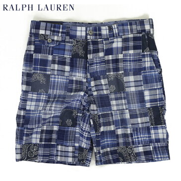 ポロ ラルフローレン 9インチ クラシックフィット マドラスパッチワーク ショーツ ショートパンツ　半ズボン Ralph Lauren Men's 