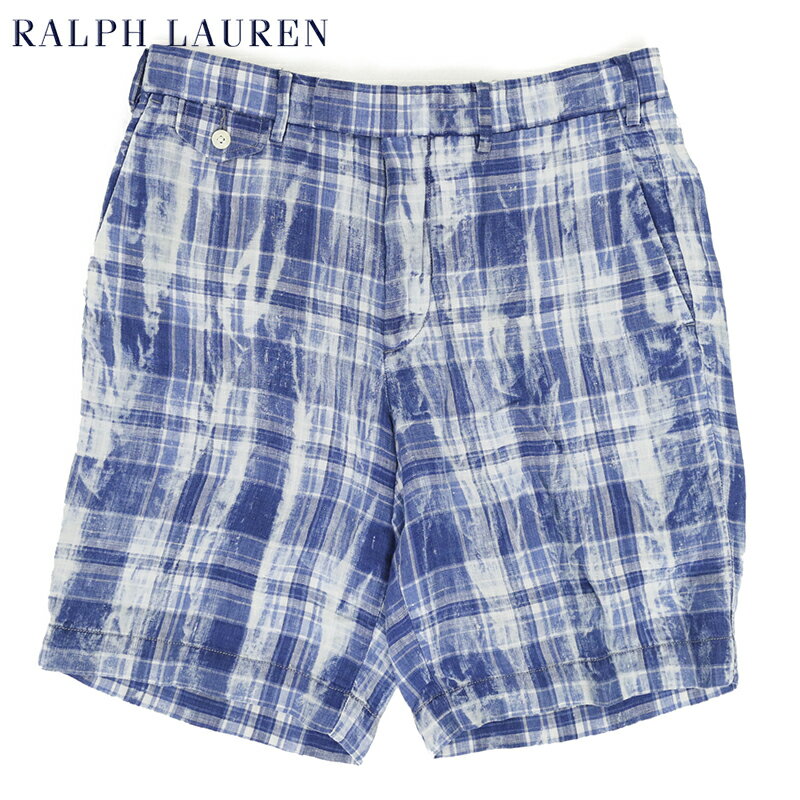 [商品説明] ラルフローレンRalph Lauren、CLASSIC FIT 9インチショーツ。 程よい余裕のあるシルエットのクラシックフィット。 ブリーチなどビンテージ 加工が施されたマドラスの麻ボディ。 ジップアップ、トップボタン、ウエストにコインポケット付き。 生産国/ MADE IN INDONESIA 素材/ 100% LINEN [実寸地] &nbsp; 29 30 31 32 33 34 35 36 38 40 42 ウエスト平置 (cm) 39 40.5 - 43.5 45 - - - - - - 股上 (cm) 28.5 28.5 - 30 30.5 - - - - - - 股下 (cm) 23 23 - 23 23 - - - - - - すそ幅 (cm) 27 27.5 - 27.5 28 - - - - - - *着丈:背面襟元中央〜裾まで直線、身幅: 脇下〜脇下まで直線、肩幅: 肩先〜肩先まで直線、袖丈:肩先〜袖口まで直線、裄丈:背面襟元中央〜肩を通って袖口まで *サイズは慎重に計測しておりますが、計測方法や商品の材質、個体差で誤差が出ることがございますのでご了承ください。 *できるだけ忠実に再現するよう努力しておりますが、モニターによって、ページで見た色と実際の商品の色とは見え方が違う場合がございます。ご不明な点はお問い合わせください。 *発送のタイミングや、お取引の詳細については会社概要(company)にて事前に御確認ください。