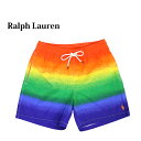 | t[ Y C{[vg XCV[c ijPOLO Ralph Lauren Men's Rainbow Print Swim Shorts US