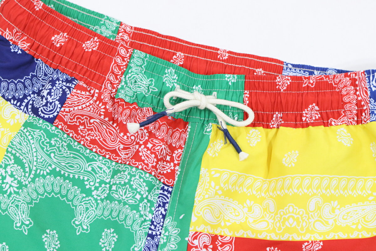 ポロ ラルフローレン メンズ ペイズリー パッチワーク プリント スイムショーツ（水着）POLO Ralph Lauren Men's Paisley Patchwork Swim Shorts US