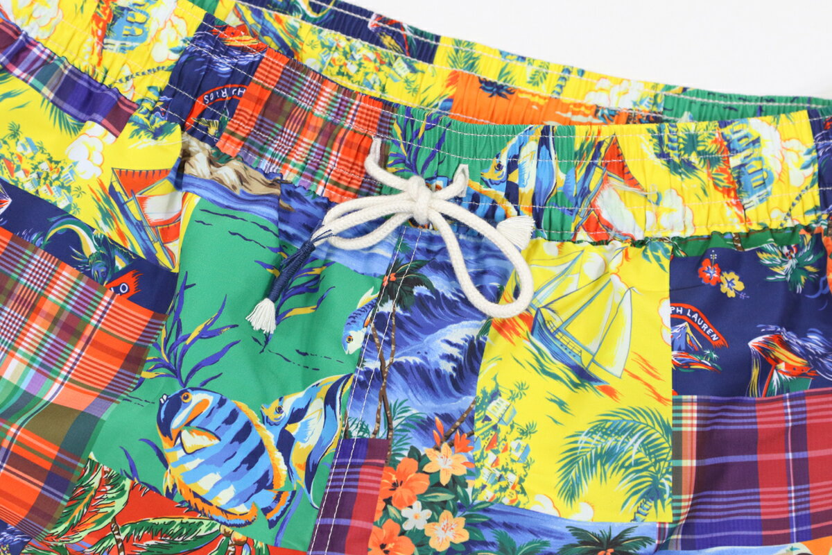 ポロ ラルフローレン メンズ アロハ パッチワーク プリント スイムショーツ（水着）POLO Ralph Lauren Men's Hawaiian Patchwork Swim Shorts US